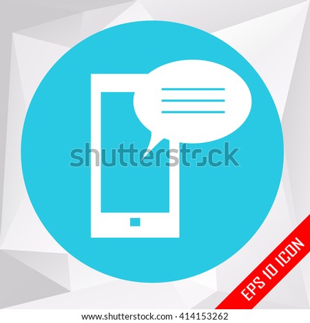 Phone flat icon. A smartphone. Short message phone.