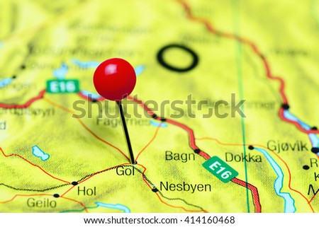Gol pinned on a map of Norway
