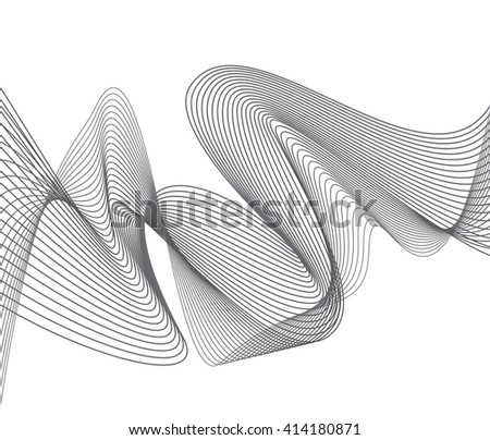 Abstract grey wave isolated on white background. Vector illustration for modern business design. Futuristic wallpaper. Cool element for presentation