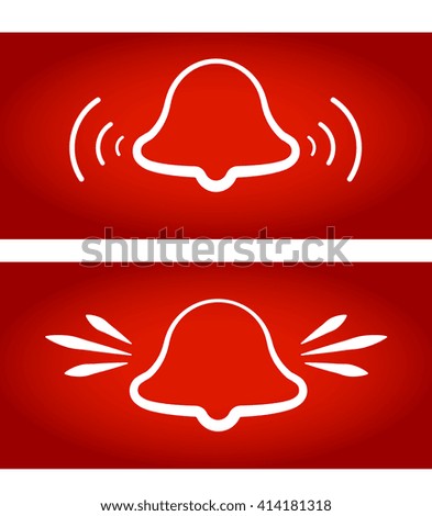 red ringing bell vector icon illustration symbol sign