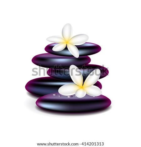 Spa stones isolated on white photo-realistic vector illustration