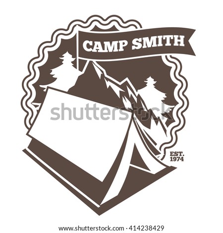 Vintage camp badge icon. EPS 10 vector.