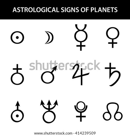 Astrology signs of planets. Vector illustration