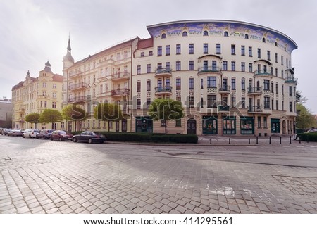 Buildings architecture in the Tumski island, Wroclaw, Poland, Europe.