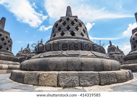 Stupas in Borobudur temple