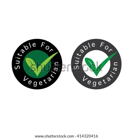 Suitable for Vegetarian Symbol - Vegan Friendly Food Icon Royalty-Free Stock Photo #414320416