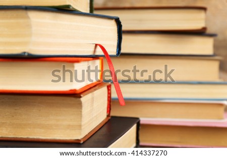 Pile of books, close-up