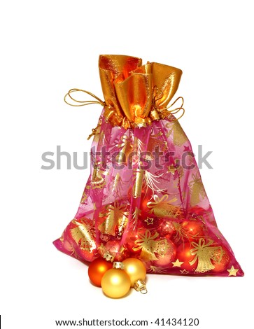 Christmas bag isolated on white background