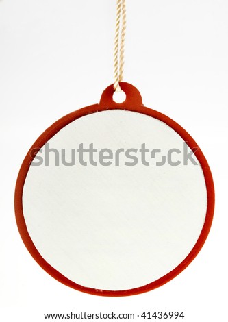 Blank round tag card isolated on white background