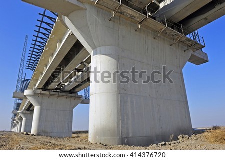The steel structure of railway bridge 