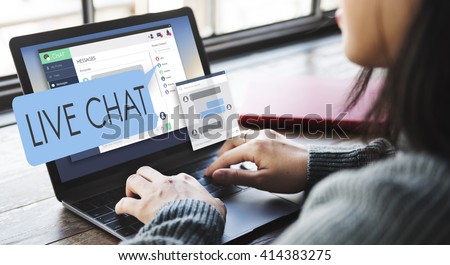 Live Chat Chatting Communication Digital Web Concept Royalty-Free Stock Photo #414383275