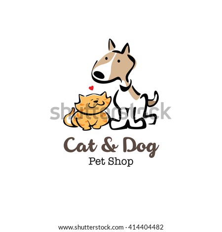 Cat and dog icon vector illustration