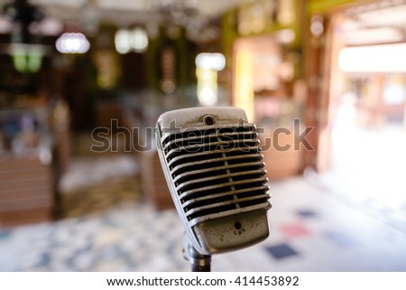 Vintage old microphone in party