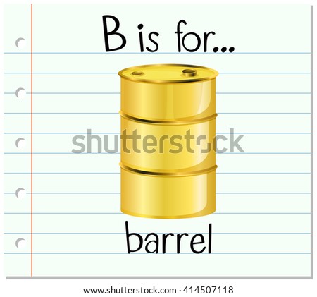 Flashcard letter B is for barrel illustration