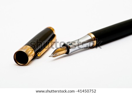 Old pen isolated on white
