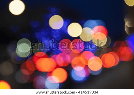 traffic colorful bokeh light at night