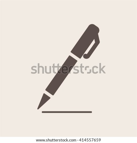 Pen  icon,  isolated. Flat  design. Royalty-Free Stock Photo #414557659
