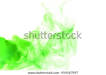 Abstract art. Red green hookah smoke on a white background. Inhalation. The steam generator. The concept of poison gas. Gaseous.