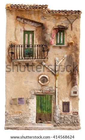 Artistic miniature of ancient sicilian poor house