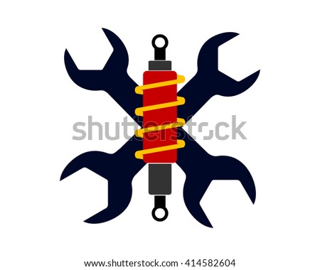 crescent wrench spare part garage automotive repair dealer image vector icon
