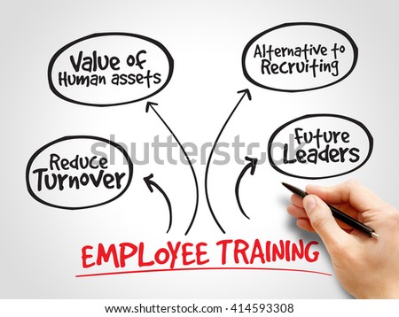 Employee training strategy mind map, business concept