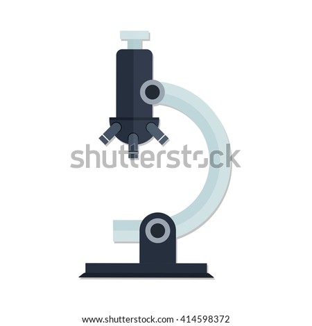 flat Vector icon - illustration of microscope icon isolated on white