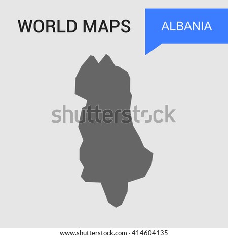 Albania  Map vector. country border map.