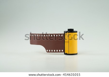 photo film in cartridge isolated on white