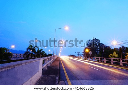 Bridge at night long exposure ,Motion blur,soft focus due to slow shutter speed.