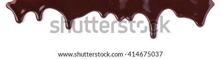 chocolate streams isolated on a white Royalty-Free Stock Photo #414675037