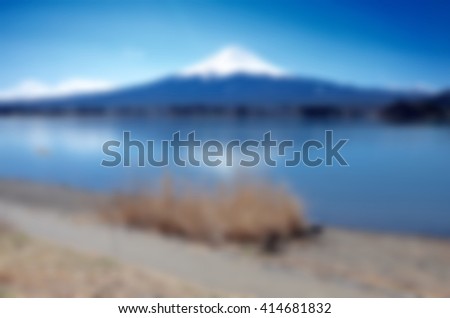 Fuji mountain with blue sky - blur for background