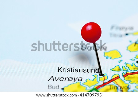 Kristiansund pinned on a map of Norway
