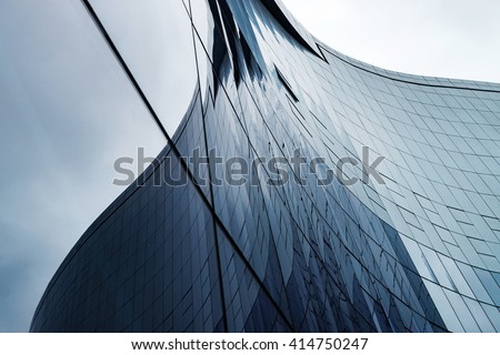 Glass wall in modern office building Royalty-Free Stock Photo #414750247