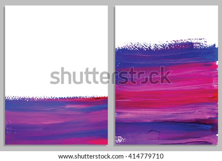 Art background cards. Abstract acrylic background. Collection of invitation cards. Vector illustration.