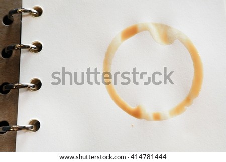 coffee stains on note pad
