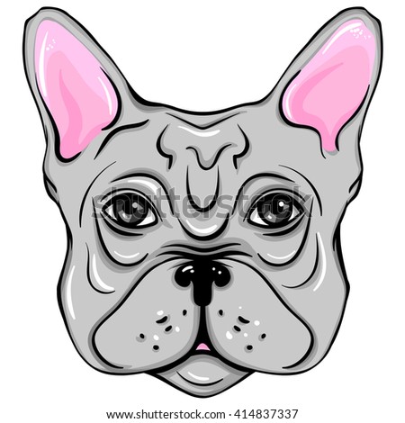 French Bulldog. Illustration of a cute dog. Cartoon Animals. 