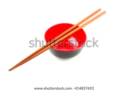 Bowl and chopstick. chinese bowl and chopstick on a white background
