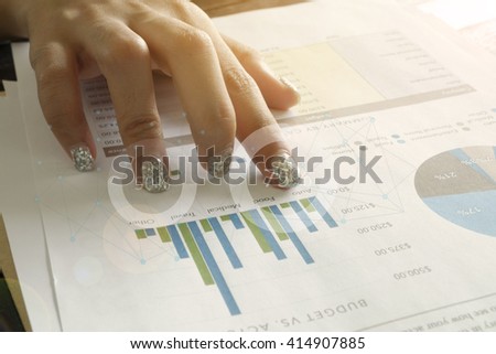 analyzing financial chart on tablet , strategy concept , business idea , business concept