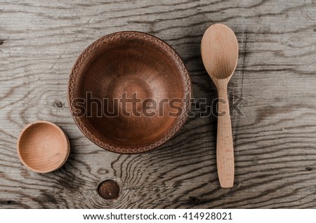 wooden spoon and plate