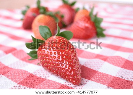 strawberries on the bright napkin