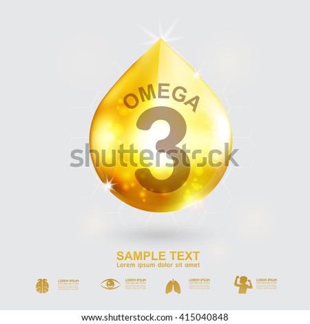 Omega 9 Vitamin and Nutrients for Kids Vector Concept Royalty-Free Stock Photo #415040848