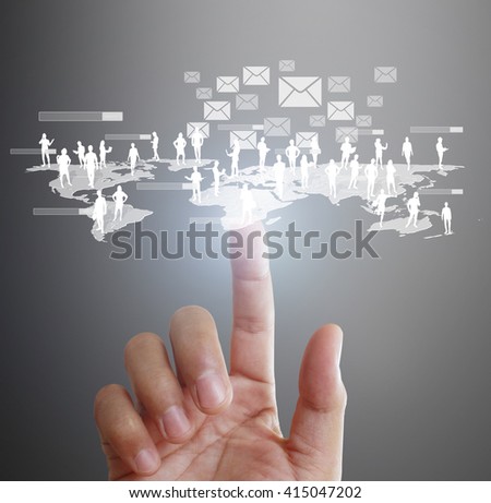 Holding virtual icon of social network 