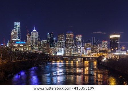 Philadelphia Skyline from Gerard Street Bridge