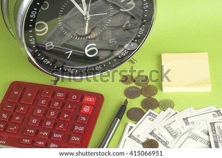 financial report. time is money and wealth. concept of time and money. Copy space for text.