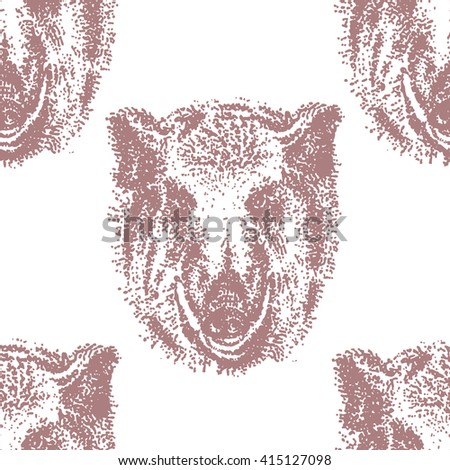 seamless sketch boar. Hand drawn vector illustration