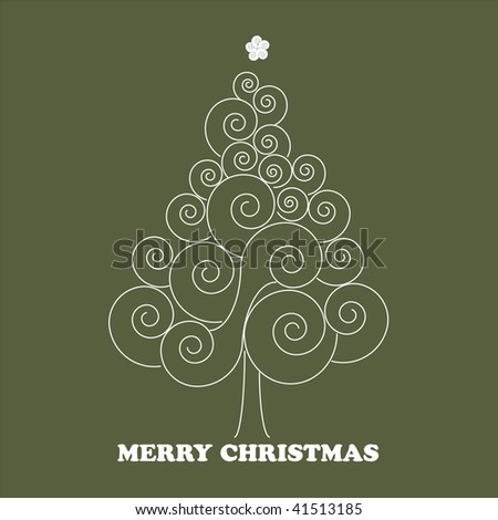 Retro Christmas Tree Card