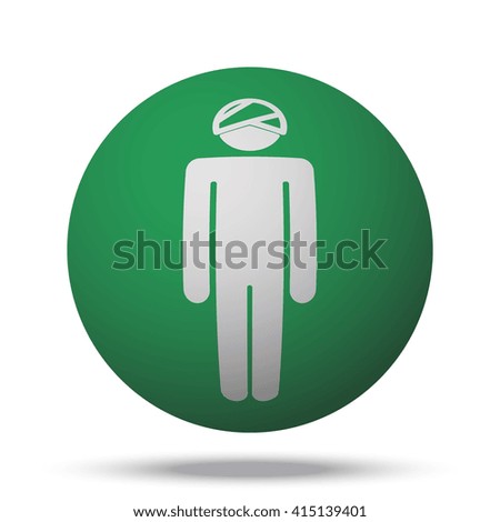 White Head icon on green ball