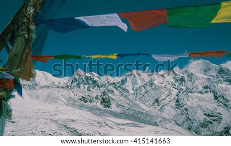 Prayer flags in the summit