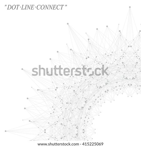 Geometric graphic background molecule and communication. Connected lines with dots. Concept of the science, chemistry, biology, medicine, technology. Vector illustration.