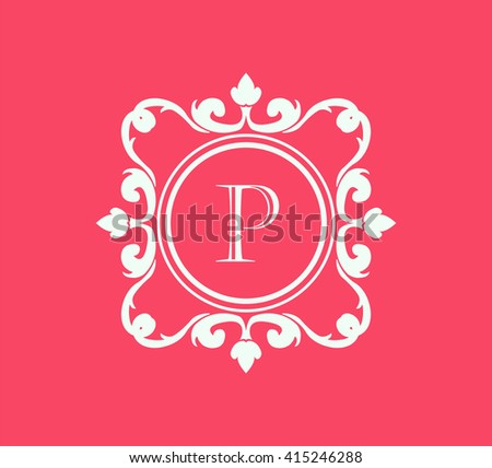 Letter   P Floral monogram.